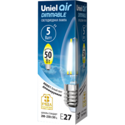 Uniel Air LED-C35-5W/NW/E27/CL/DIM GLA01TR UL-00003642