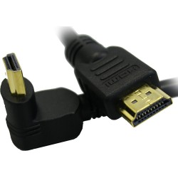 Кабель HDMI-HDMI v1.4 3.0м черный, зол.конт, экран, углов. разъем