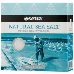 Setra Соль морская натуральная среднего помола, 500 г.