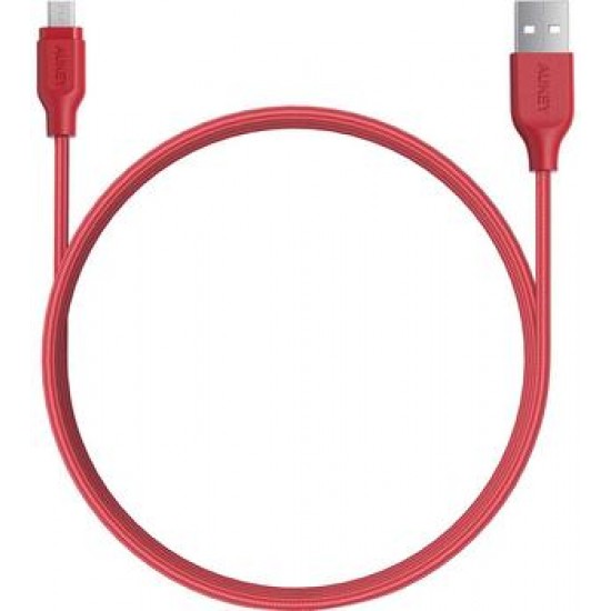 Кабель USB-MicroUSB 1.2m красный Aukey Braided Nylon (CB-AM1) алюминий/нейлон