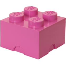 Пластиковый кубик LEGO для хранения 4, ярко-розовый