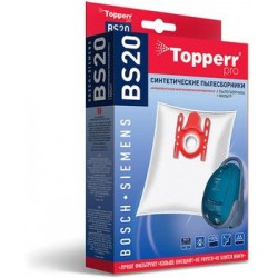 Topperr BS20 Пылесборник синтетический для пылесоса BOSCH, SIEMENS (Тип A,B,C,D,E,F,G,H) 4 шт.