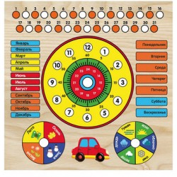Бизиборд Обучающая доска Мастер игрушек 'Календарь с часами: Машинка' IG0199