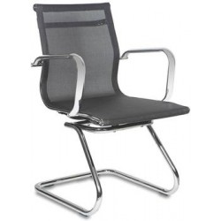 Кресло руководителя Бюрократ CH-993-Low/M01 низкая спинка черный сетка M01 (полозья хром)