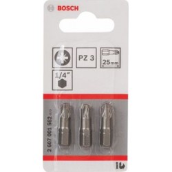 Набор бит PZ 3 предмета Bosch EX, PZ3, 25мм 2607001562