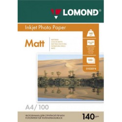 Фотобумага Lomond A4, 140гр, 100л белый матовое для струйной печати (0102074)