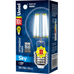 Uniel Sky LED-A60-10W/NW/E27/CL PLS02WH UL-00002626