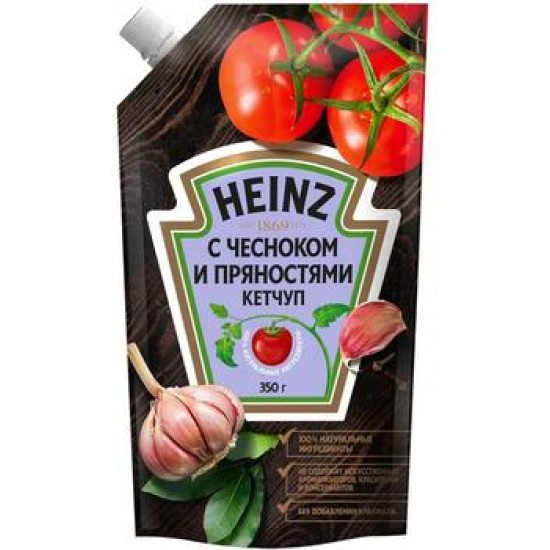 Кетчуп Heinz С чесноком и пряностями, 350 г.