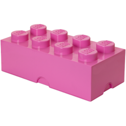 Пластиковый кубик LEGO для хранения 8, ярко-розовый