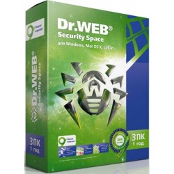 Антивирус Dr.Web Security Space (3 ПК на 1 год)