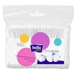 Ватные палочки Bella Cotton гигиенические, пакет, 100 шт/уп.