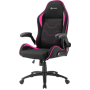 Кресло для геймера Sharkoon Elbrus 1 чёрно-розовое (ткань, регулируемый угол наклона, механизм качания)