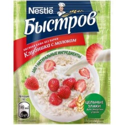 Nestle Каша Быстров Prebio овсяная с молоком и клубникой 40 гр