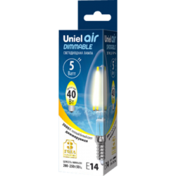 Uniel Air LED-C35-5W/WW/E14/CL/DIM GLA01TR UL-00002860