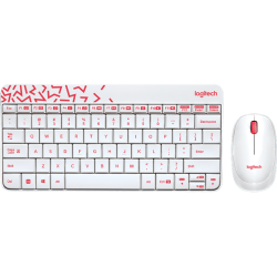 Клавиатура+мышь Logitech Wireless Combo MK240 White/Red USB 920-008212