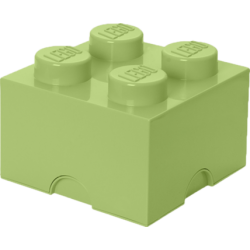 Пластиковый кубик LEGO для хранения 4, желто-зеленый