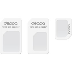 Переходник для SIM-карт, 3в1, цвет белый, Deppa (74000)
