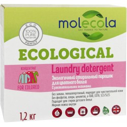 Стиральный порошок Molecola для цветного белья с растительными энзимами (эко) 1,2 кг