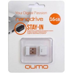 USB Flash накопитель 16GB Qumo Nano (QM16GUD-NANO-W) USB 2.0 белый