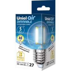 Uniel Air LED-G45-5W/NW/E27/CL/DIM GLA01TR UL-00002871