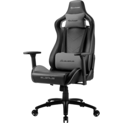 Кресло для геймера Sharkoon Elbrus 2 чёрно-серое (синтетическая кожа, регулируемый угол наклона, механизм качания)