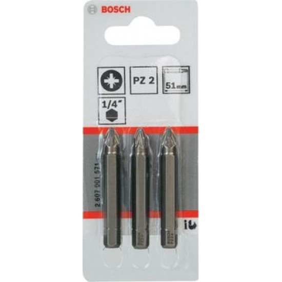 Набор бит PZ 3 предмета Bosch EX, PZ2, 51мм 2607001571