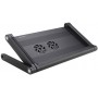 Стол-подставка для ноутбука Crown CMLS-100, до 17', с вентилятором, алюминий, черная