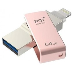 USB Flash накопитель 64GB PQI iConnect mini Apple iPhone\iPad\iPod Touch с разъемом Lightning (OTG) Rose Gold