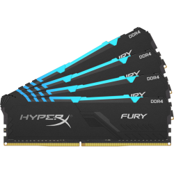 Модуль памяти DIMM 64Gb 4х16Gb DDR4 PC24000 3000MHz Kingston HyperX Fury RGB Black Series XMP (HX430C15FB3AK4/64)