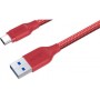 Кабель USB3.1 USB-C(m)-A(m) 2m красный Aukey Braided Nylon (CB-AC2) алюминий/нейлон