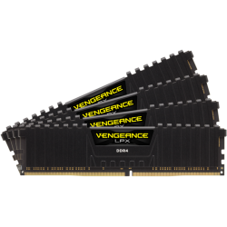Модуль памяти DIMM 64Gb 4x16Gb DDR4 PC19200 2400MHz Corsair Vengeance Black Heat spreader, XMP 2.0 (CMK64GX4M4A2400C16)