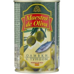 Maestro De Oliva Оливки с тунцом в рассоле, жестяная банка 300 г.