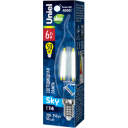 Uniel Sky LED-CW35-6W/NW/E14/CL PLS02WH UL-00001374
