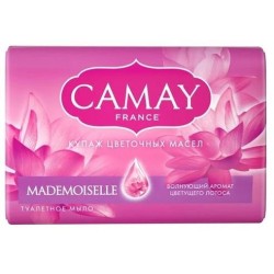 Твердое мыло Мыло кусковое Camay Mademoiselle с ароматом цветка лотоса, 85 г.