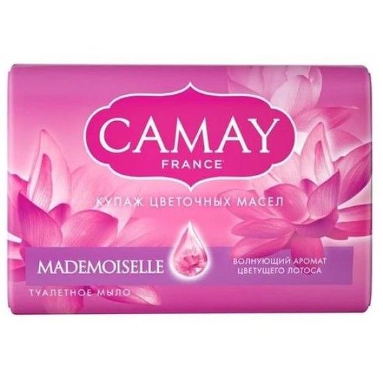 Твердое мыло Мыло кусковое Camay Mademoiselle с ароматом цветка лотоса, 85 г.