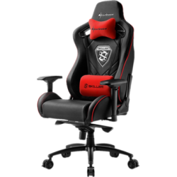 Кресло для геймера Sharkoon Shark Skiller SGS4 чёрно-красное (синтетическая кожа, регулируемый угол наклона, механизм качания)