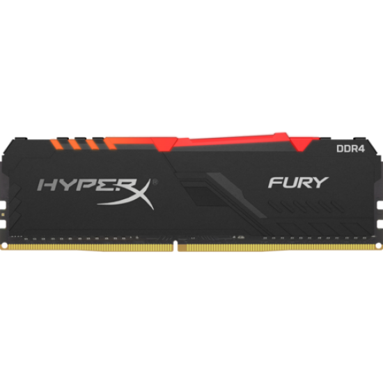 Модуль памяти DIMM 16Gb DDR4 PC25600 3200MHz Kingston HyperX Fury RGB Black Series XMP (HX432C16FB3A/16)