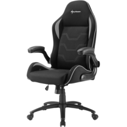 Кресло для геймера Sharkoon Elbrus 1 чёрно-серое (ткань, регулируемый угол наклона, механизм качания)