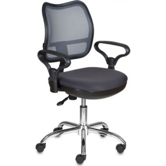 Кресло для офиса Бюрократ CH-799SL/DG/TW-12 спинка сетка темно-серый сиденье серый TW-12 крестовина хром