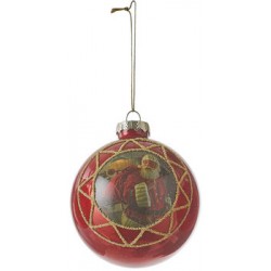 Стеклянный шар House of Seasons d=8см Красный - Дед Мороз 83186кдм
