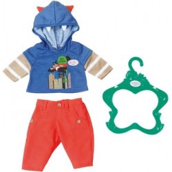 Zapf Creation Baby born Одежда для мальчика 824-535 (кофта синяя с принтом, брюки красные)