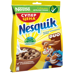 Готовый завтрак Nestle Nesquik duo шарики шоколадные с белым и темным шоколадом 250 гр
