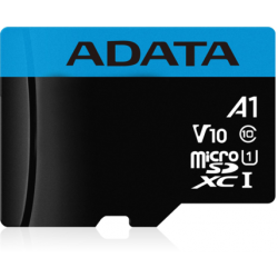 Micro SecureDigital 16Gb A-Data SDHC Class 10 UHS-I A1 (AUSDH16GUICL10A1-RA1) + SD адаптер