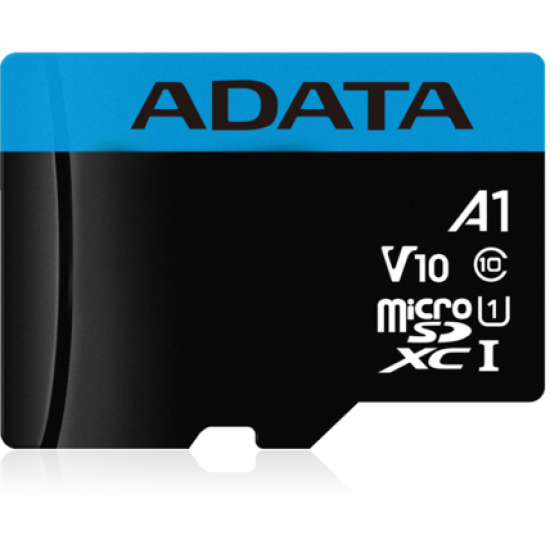 Micro SecureDigital 16Gb A-Data SDHC Class 10 UHS-I A1 (AUSDH16GUICL10A1-RA1) + SD адаптер