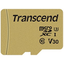 Micro SecureDigital 128Gb Transcend class10 UHS-I U3 (TS128GUSD500S) + SD адаптер