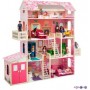 Кукольный домик Paremo деревянный для Барби Нежность (28 предметов мебели, 2 лестницы, гараж) PD316-01 розовый