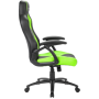 Кресло для геймера Sharkoon Shark Skiller SGS1 чёрно-зелёное (синтетическая кожа, регулируемый угол наклона, механизм качания)