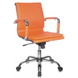 Кресло низкая спинка Бюрократ CH-993-Low/orange оранжевый иск.кожа