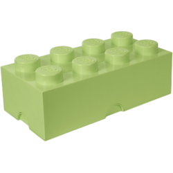 Пластиковый кубик LEGO для хранения 8, желто-зеленый