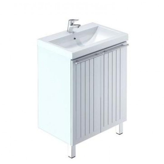 Комплект мебели для ванной Milardo Amur напольная тумба, белая, 60 см AMU60W2M95K
